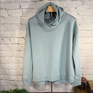 Cable & Gauge Light Blue Cowl Neck Tunnel neck Sweatshirt with Thumb holes